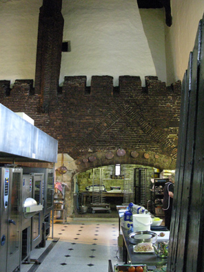 The kitchen: a fifteenth century structure with twenty-first century equipment.